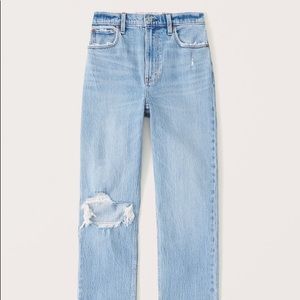 A&F Vintage Stretch Denim Ultra High Rise 90s Straight Jean